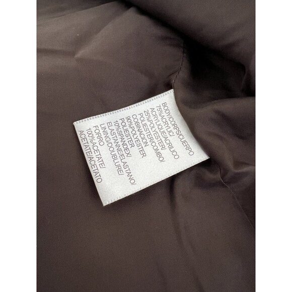 Cache Blazer Velvet/ fur trimmed Dark brown and Ivory Tweed Blazer.sz 8 Vtg - Picture 8 of 11